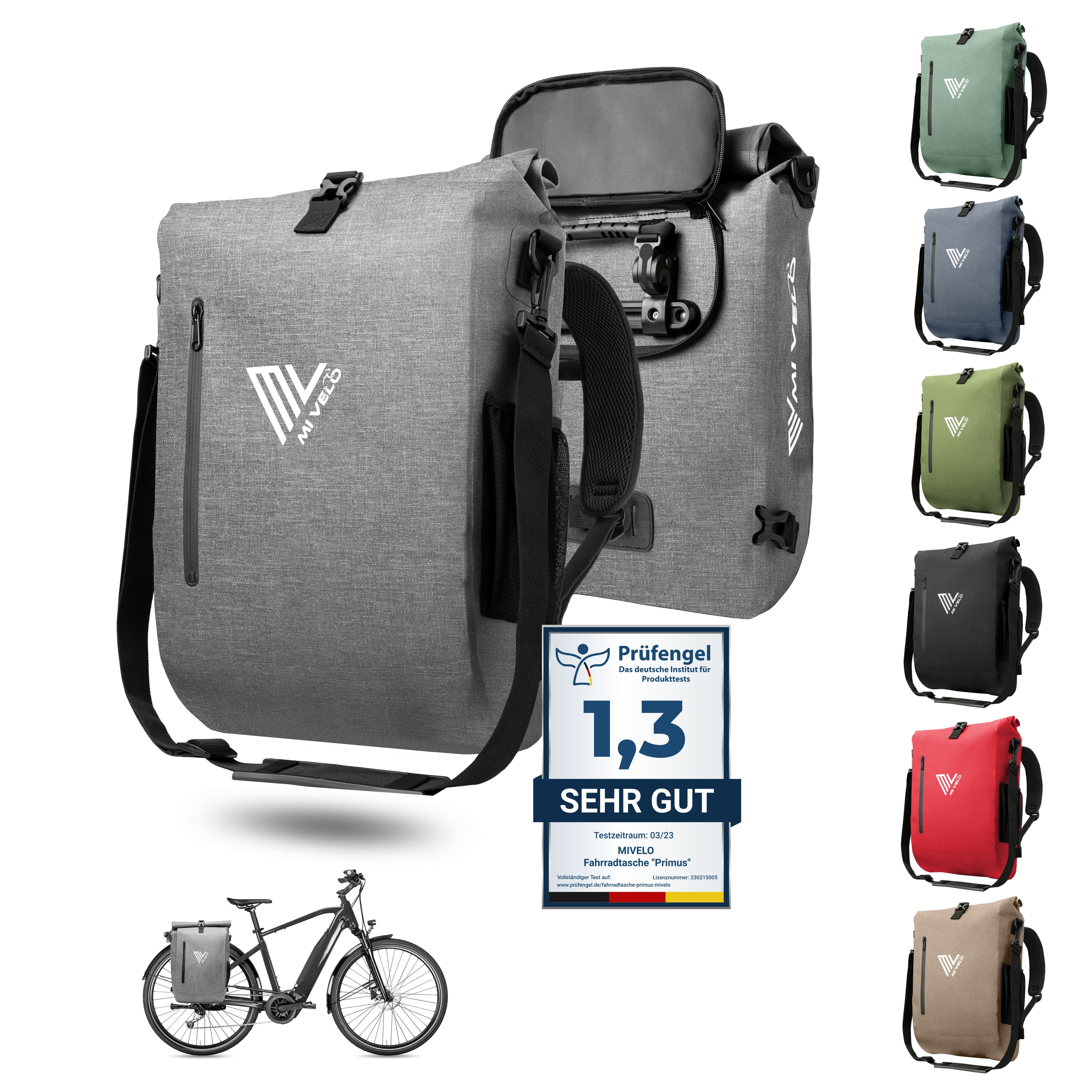 3in1 Fahrradtasche für Gepäckträger von MiVelo - Gepäckträgertasche – MIVELO