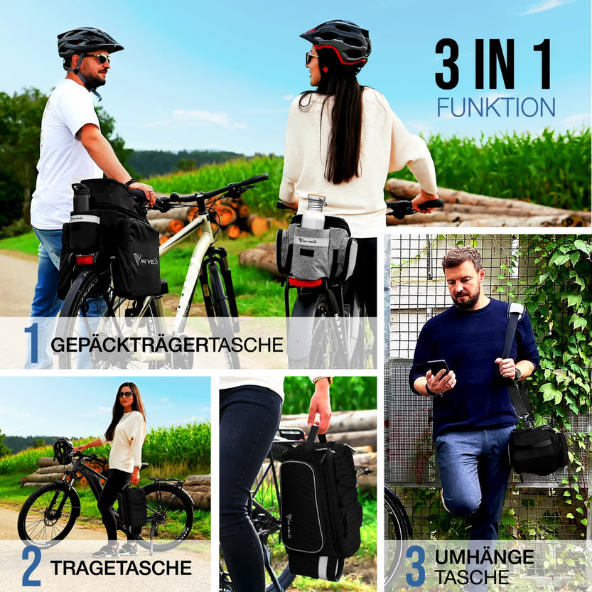 MIVELO - Gepäckträgertasche mit Isolierfunktion erweiterbar 10-20L "Keanu"