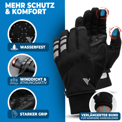Fahrradhandschuhe Winter mit Thermo-Fleece & 3M-Thinsulate "THERMO-FIT"