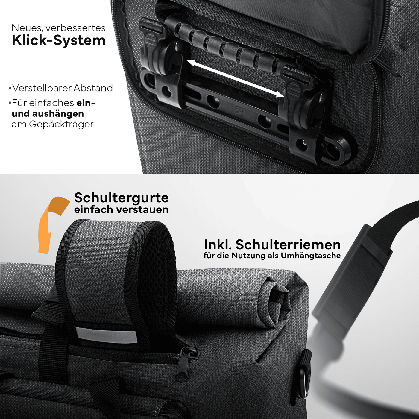 3in1 Fahrradtasche & Rucksack wasserdicht 25L "MAGNUM"