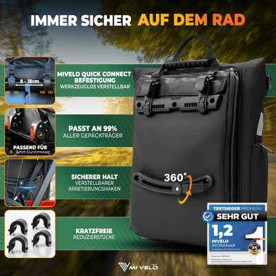 2x EVO Fahrradtaschen + 2x Schlösser