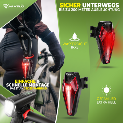 Fahrradlicht Set LED "SMART ONE" USB-aufladbar