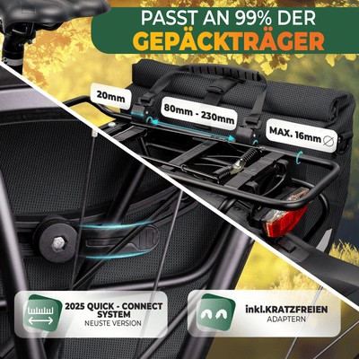 2in1 Fahrradtasche für Gepäckträger wasserdicht 20L "Capax"