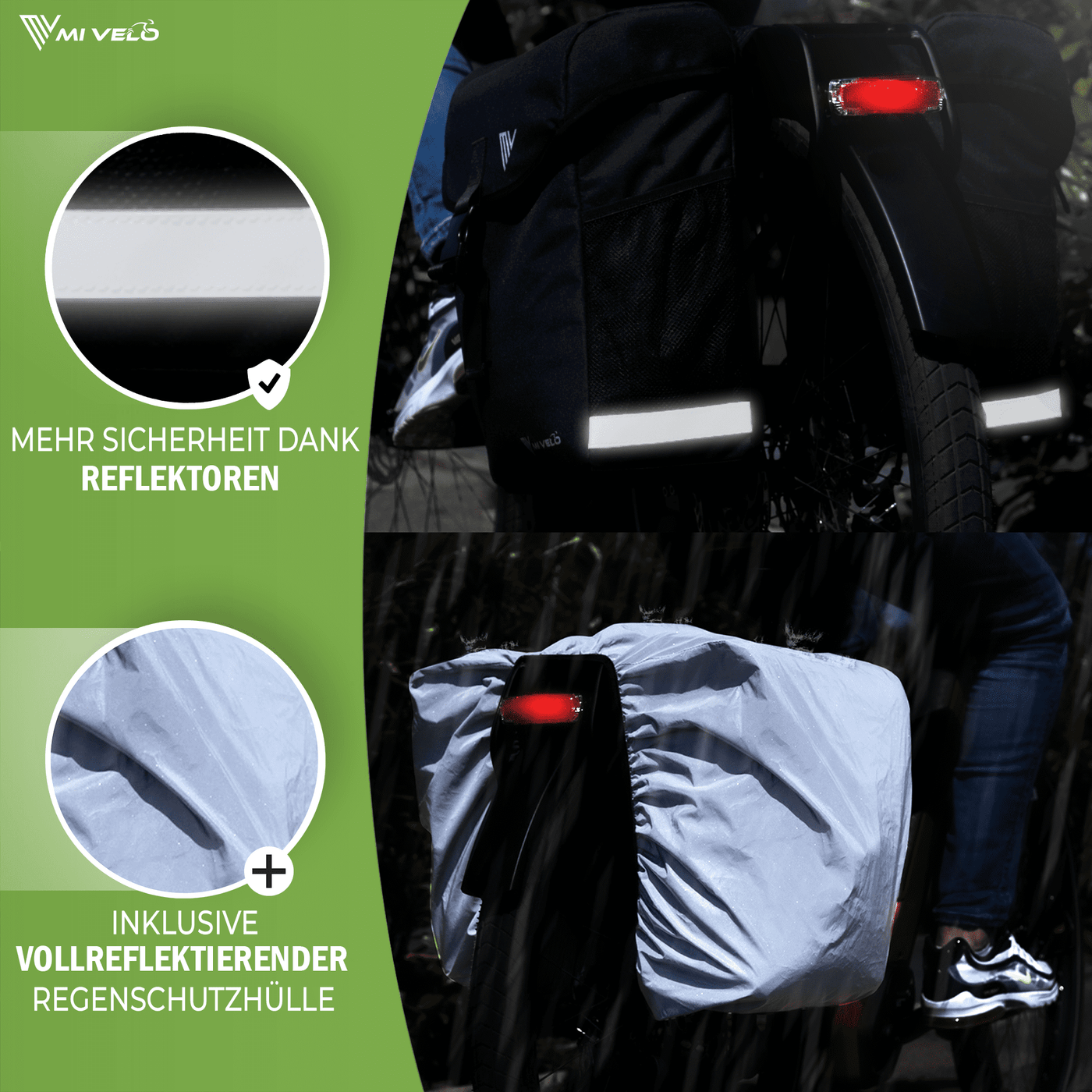 Fahrrad Doppeltasche aus recyceltem Material 36L "DUPLEX"