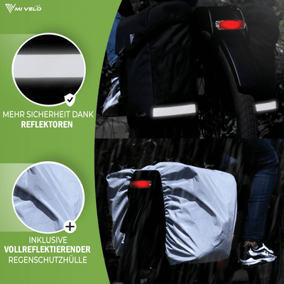 Fahrrad Doppeltasche aus recyceltem Material 36L "DUPLEX"