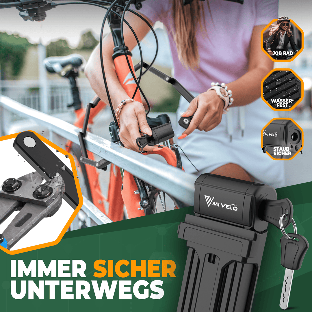 Fahrradschloss Faltschloss mit Schlüssel 120cm „TAURUS“ – MIVELO