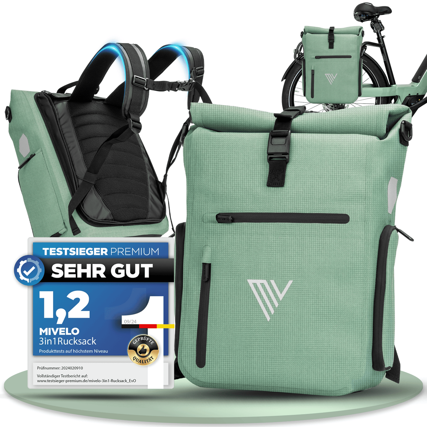 Fahrradtasche & bequemer Rucksack kombiniert 25L „EVO“ – MIVELO