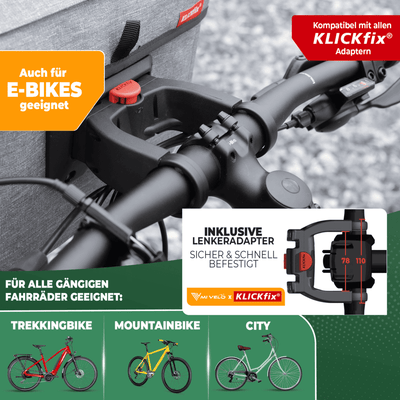 Lenkertasche Fahrrad KLICKfix 100% wasserdicht "BOB"