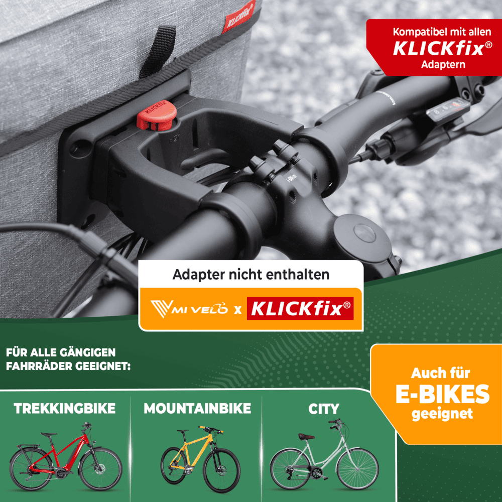 Lenkertasche Fahrrad KLICKfix 100% wasserdicht "BOB"