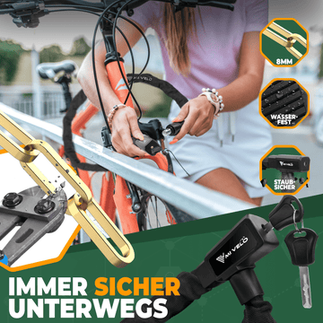 Fahrradschloss mit Vierkant-Kette & Schlüssel 85/100cm – MIVELO
