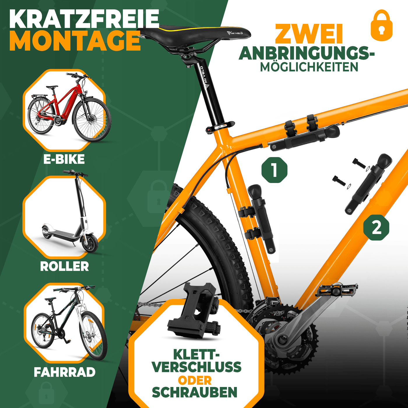 Fahrradschloss Faltschloss mit Schlüssel 120cm „TAURUS“ – MIVELO