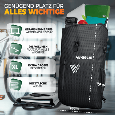 3in1 Fahrradtasche & Rucksack wasserdicht 20L "PRIMUS"