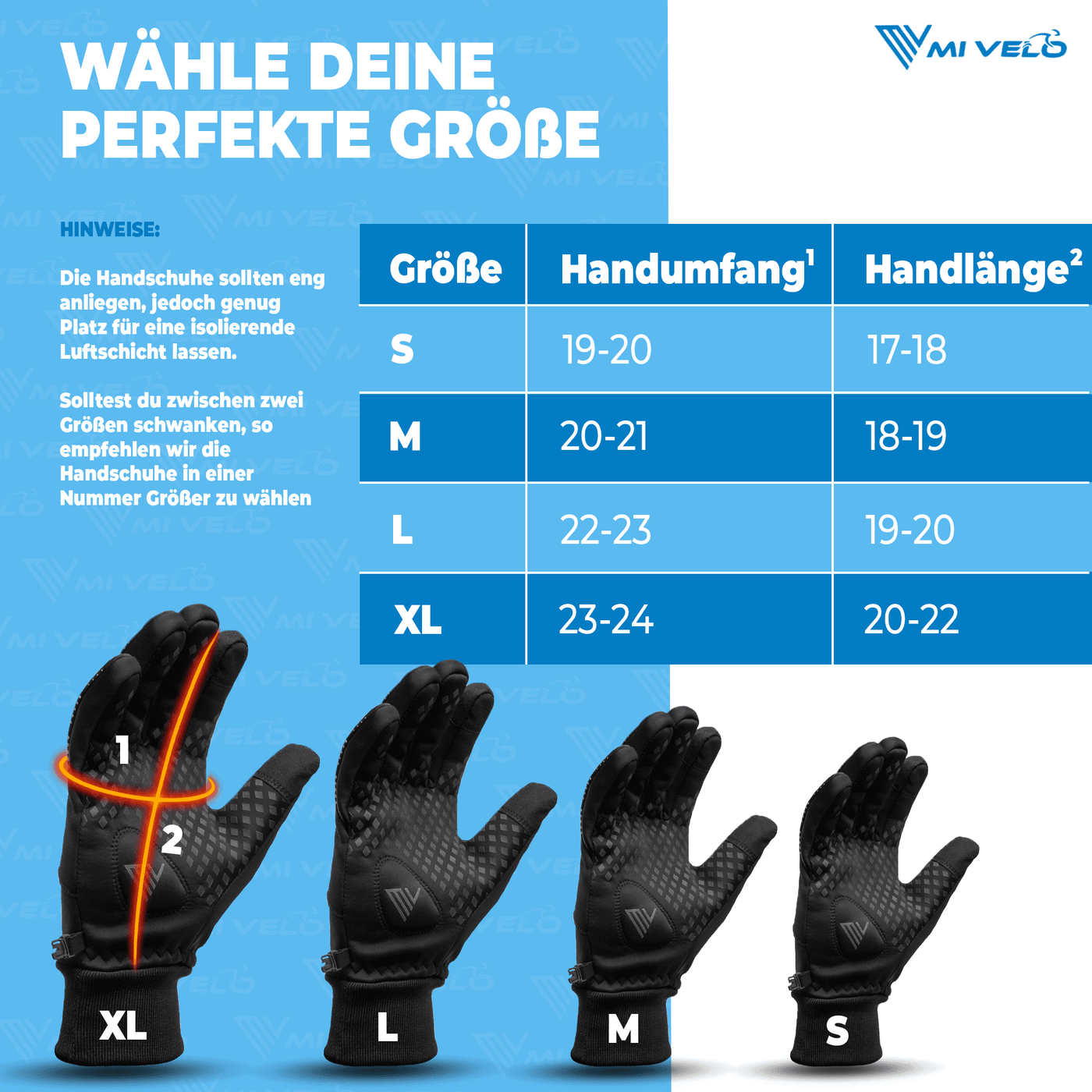 fahrradhandschuhe männer Übergangshandschuhe „VELORIDER“ – MIVELO