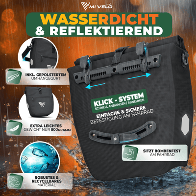 2in1 Fahrradtasche für Gepäckträger wasserdicht 20L "Capax"