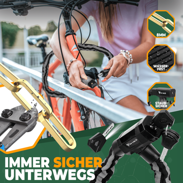 fahrradlenker schlüssel Kettenschloss Schlüssel mit Vierkant-Kette & LED 100cm – MIVELO