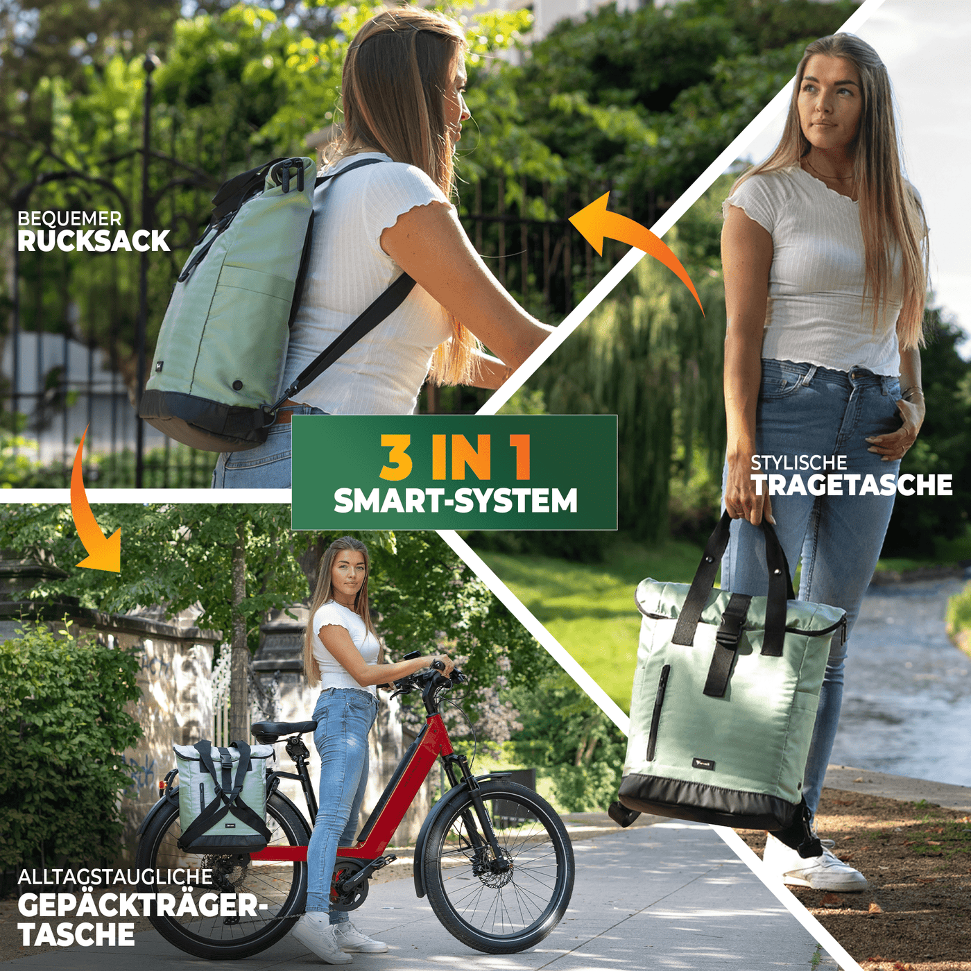 Fahrradrucksack mit klappbarem Rückenteil "MAYA"