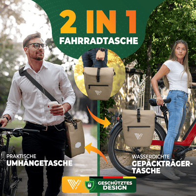 2in1 Fahrradtasche für Gepäckträger wasserdicht 20L "Capax"