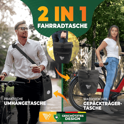 2in1 Fahrradtasche für Gepäckträger wasserdicht 20L "Capax"