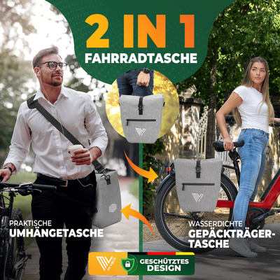 2in1 Fahrradtasche für Gepäckträger wasserdicht 20L "Capax"