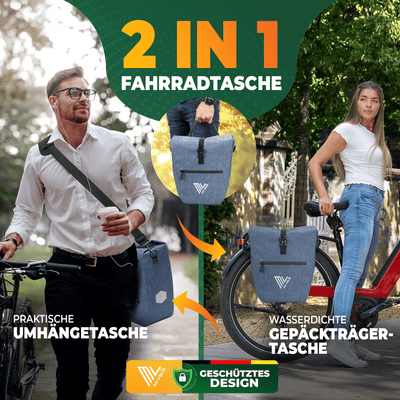 2in1 Fahrradtasche für Gepäckträger wasserdicht 20L "Capax"