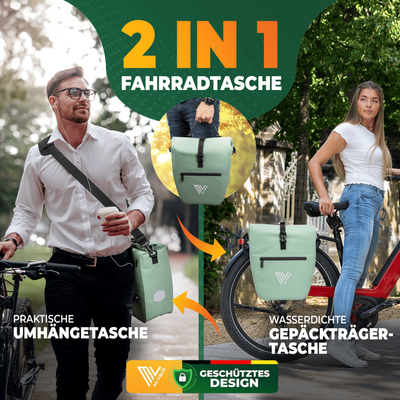 2in1 Fahrradtasche für Gepäckträger wasserdicht 20L "Capax"