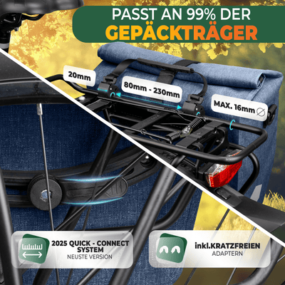 2in1 Fahrradtasche für Gepäckträger wasserdicht 20L "Capax"