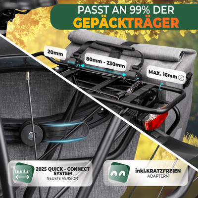2in1 Fahrradtasche für Gepäckträger wasserdicht 20L "Capax"