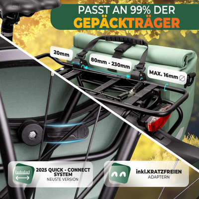 2in1 Fahrradtasche für Gepäckträger wasserdicht 20L "Capax"