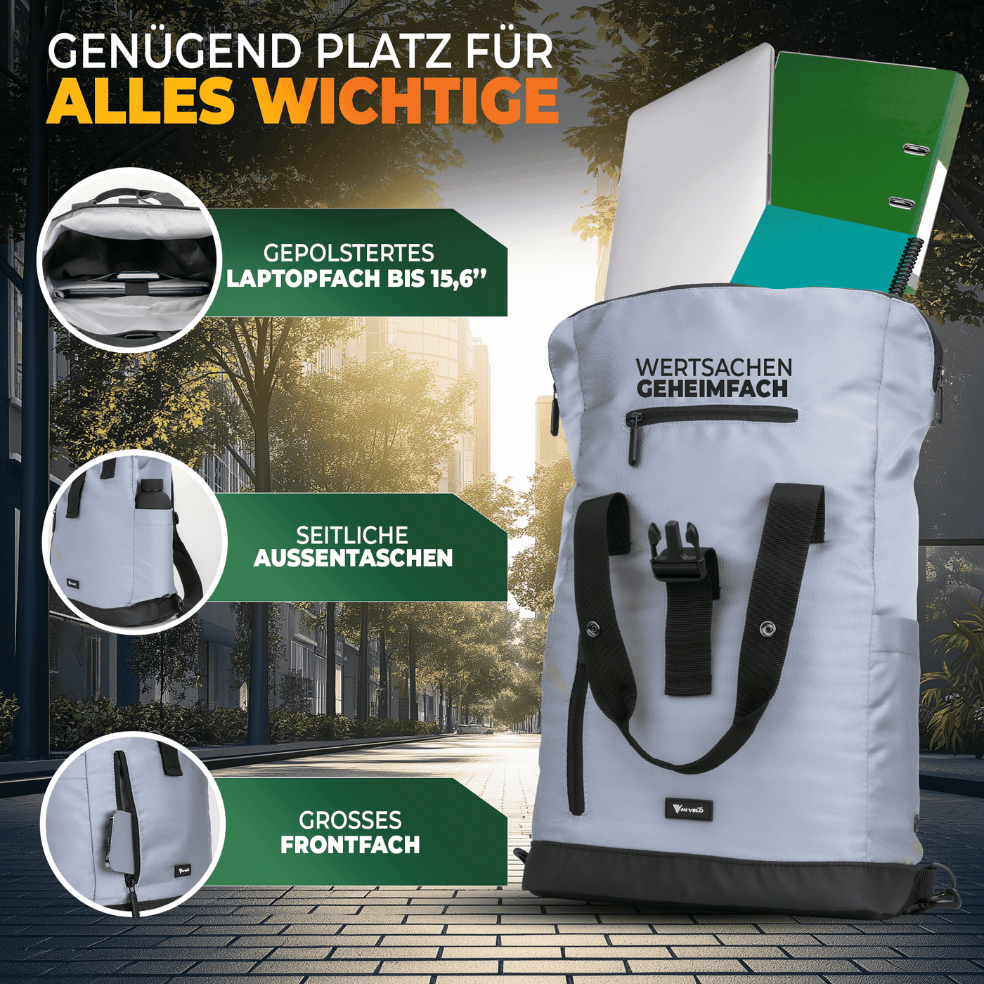 Fahrradrucksack mit klappbarem Rückenteil "MAYA"