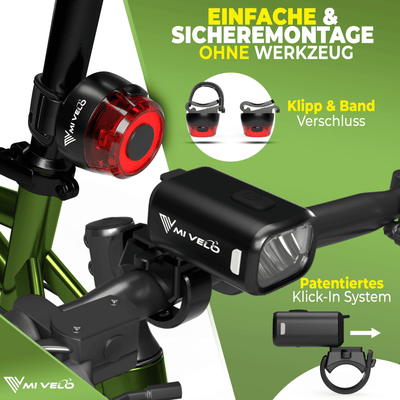 Fahrradlampen Set "SPARK ONE" USB-aufladbar