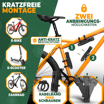 Fahrradschloss Faltschloss mit Geheimfach für AirTag