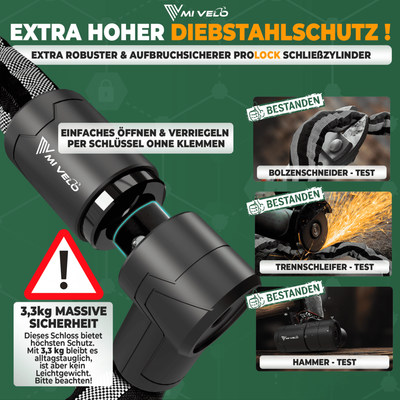 Kettenschloss Motorradschloss extra Diebstahlsicher 100/120cm "KRONOS"