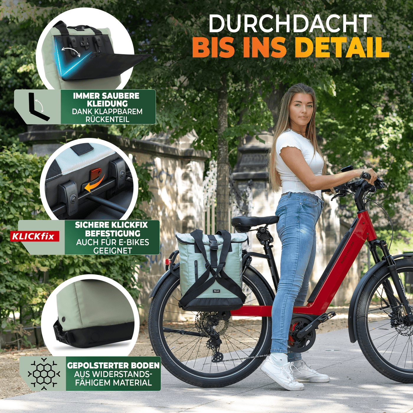 Fahrradrucksack mit klappbarem Rückenteil "MAYA"