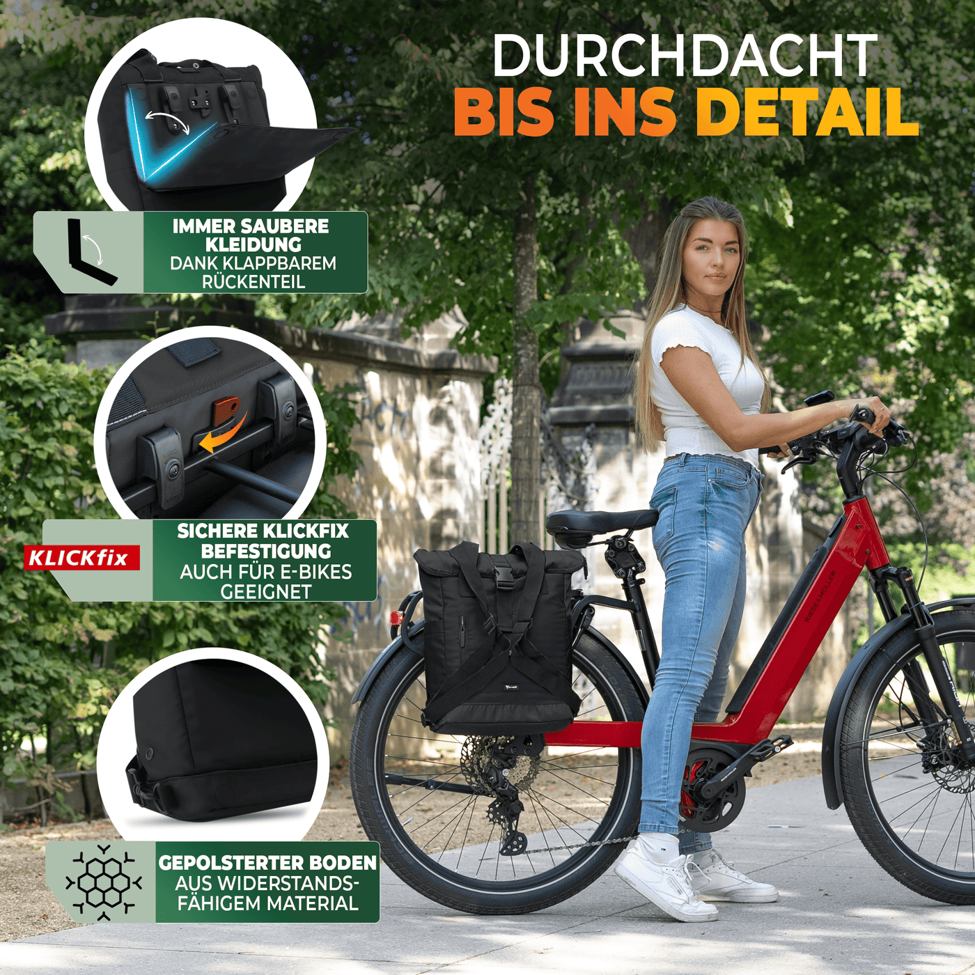 Fahrradrucksack mit klappbarem Rückenteil "MAYA"