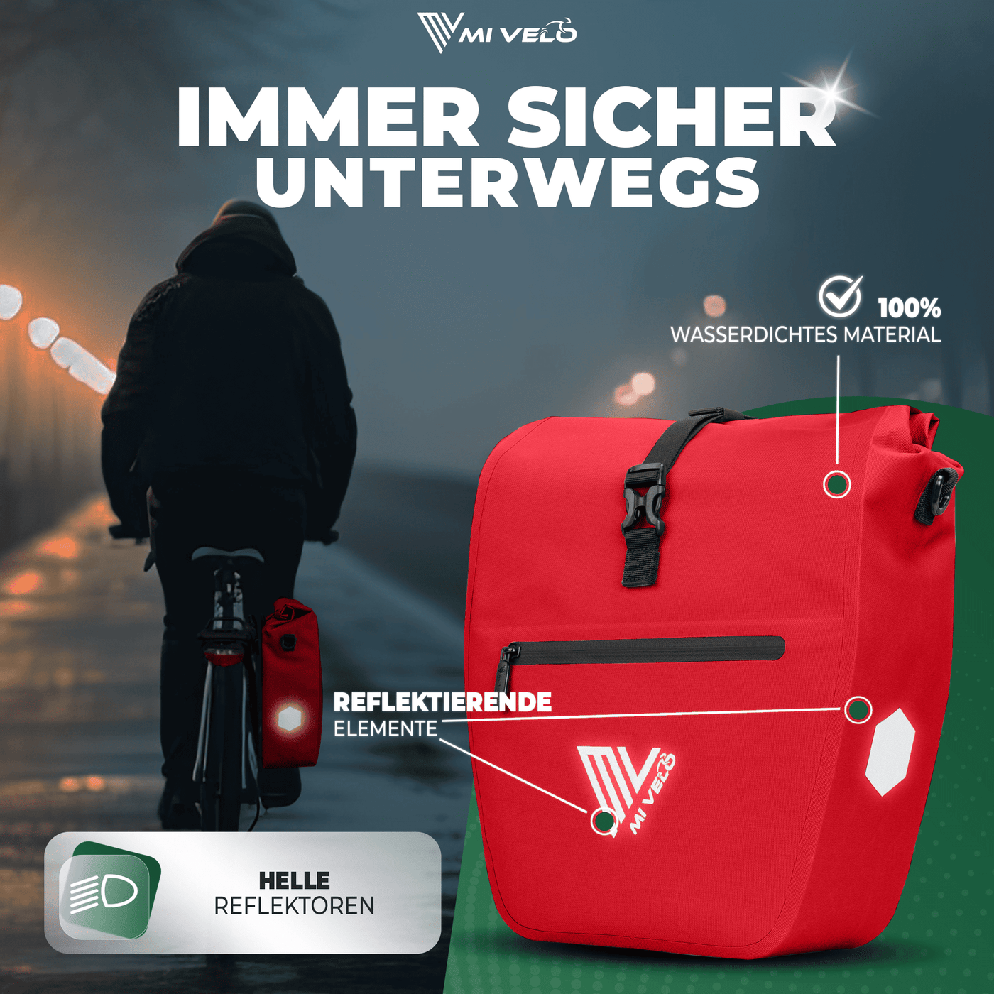 2in1 Fahrradtasche für Gepäckträger wasserdicht 20L "Capax"