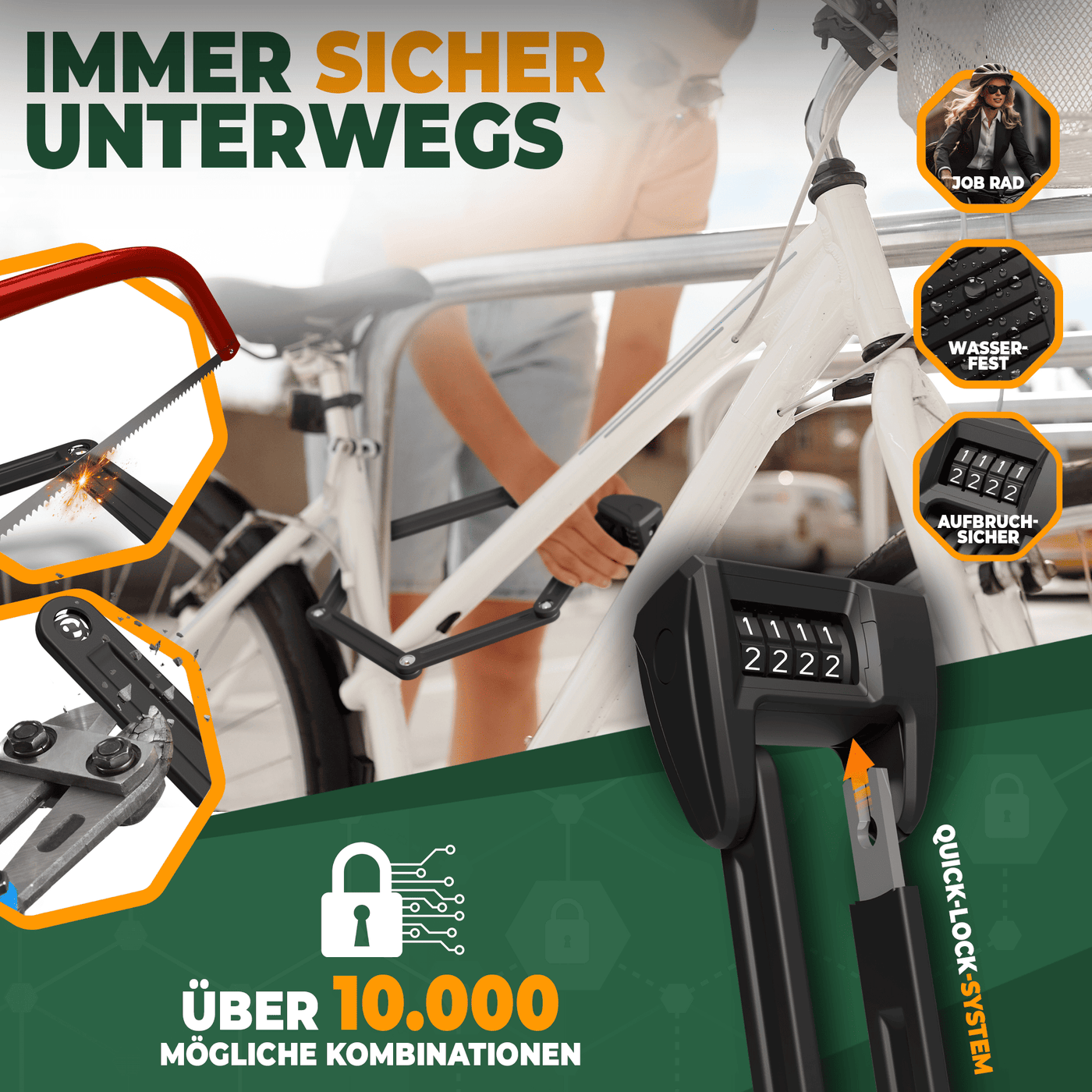 Fahrradschloss Faltschloss mit Geheimfach für AirTag