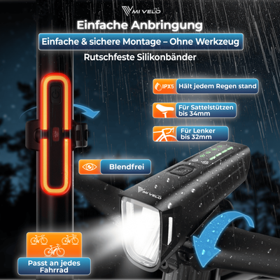 Fahrradlicht Set mit Bremsanzeige "SMART-Ultimate"