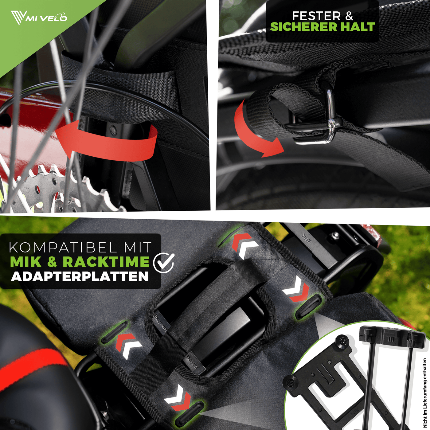 Fahrrad Doppeltasche aus recyceltem Material 36L "DUPLEX"