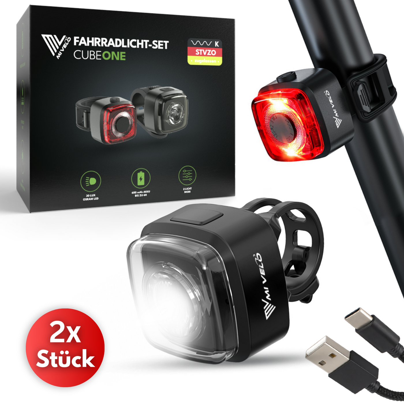 Fahrradlicht Set