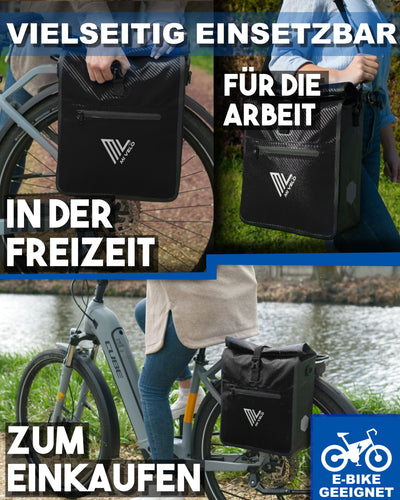 2in1 Fahrradtasche für Gepäckträger wasserdicht 22L "Max"