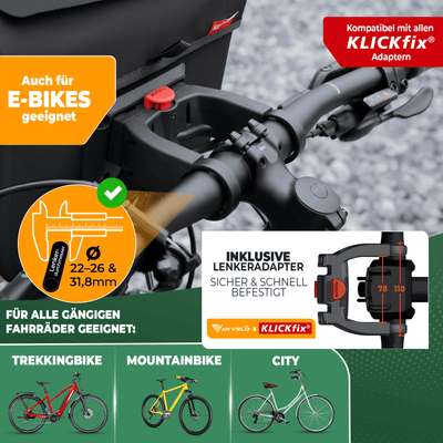 Lenkertasche Fahrrad KLICKfix 100% wasserdicht "BOB"