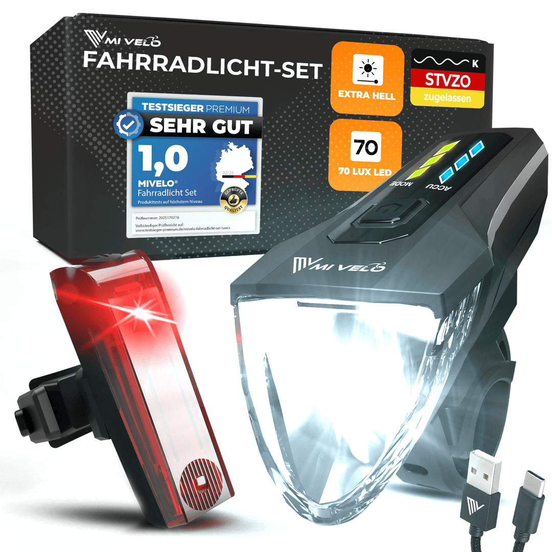 Fahrradlicht Set 70 Lux – MIVELO