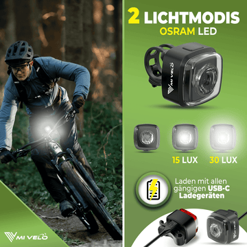 Fahrradlicht Set 30 LUX „CUBE ONE“