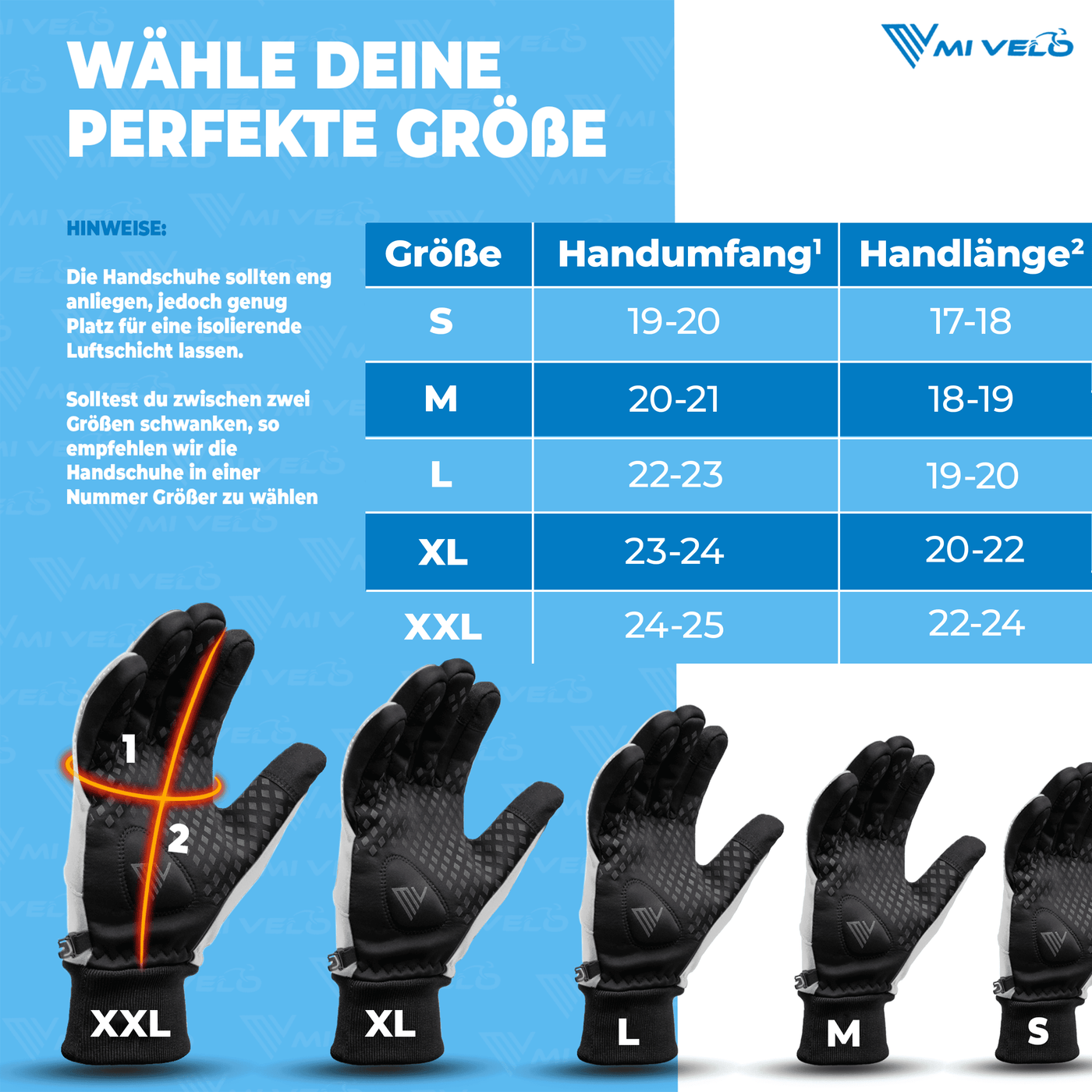 Warme Fahrradhandschuhe wasserfest & winddicht "VELORIDER"