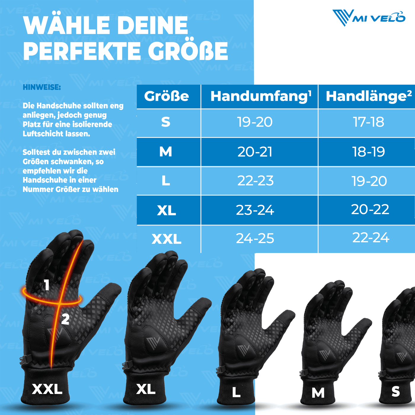 Warme Fahrradhandschuhe wasserfest & winddicht "VELORIDER"