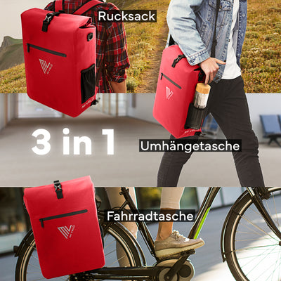 3 in 1 Fahrradtasche 25L + Kühltasche 20L "Spar-Bundle"