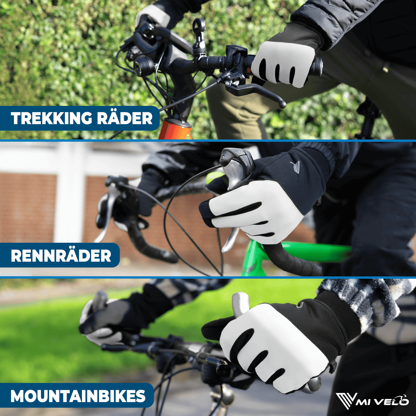 Fahrradhandschuhe Winter mit Thermo-Fleece & 3M-Thinsulate "THERMO-FIT"