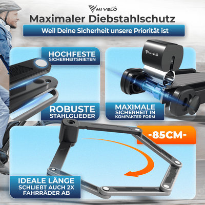 Fahrradschloss Faltschloss mit Schlüssel 85 cm