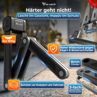 Fahrradschloss Faltschloss mit Schlüssel 85 cm