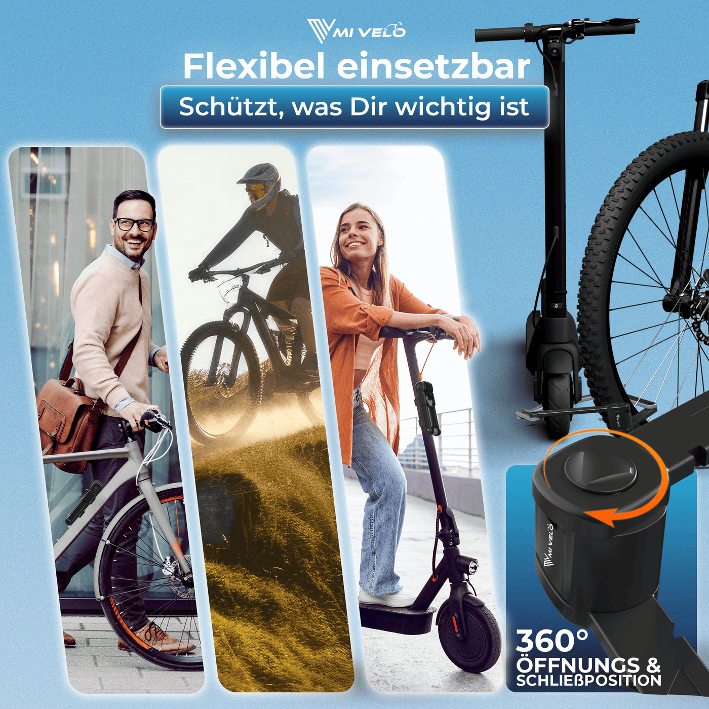 Fahrradschloss Faltschloss mit Schlüssel 85 cm